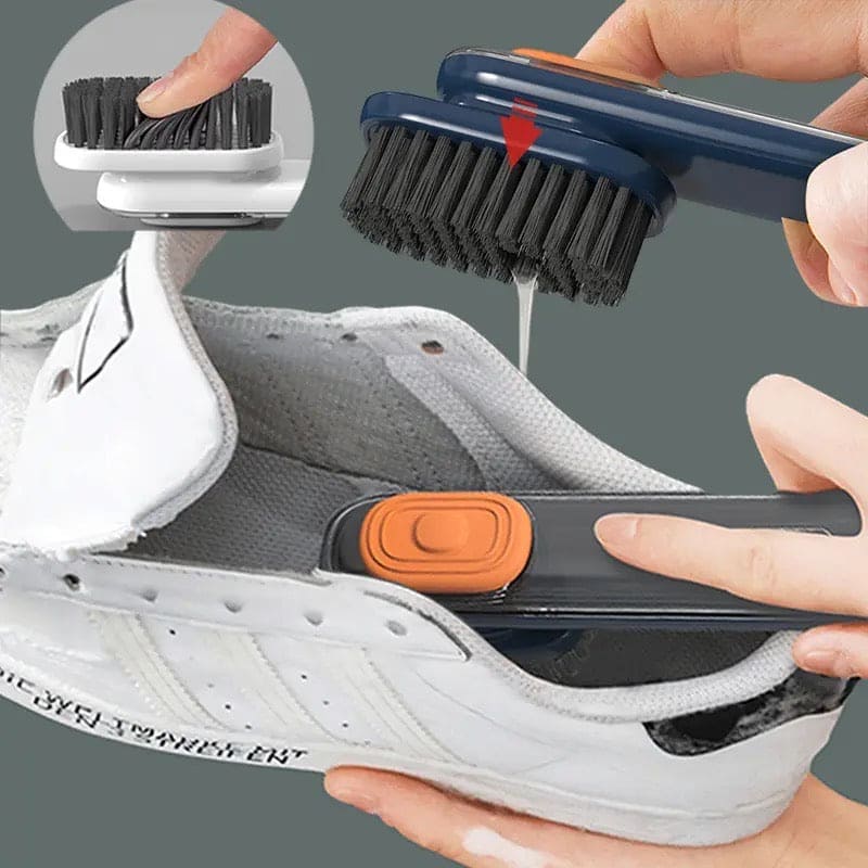 New Liquid Shoe Brush, Shoe Brushes With Liquid Dispenser, Multifunctional Soft Bristled Clothes Board Brush C, Household Laundry Cleaning Brush, Automatic Liquid Discharge Shoes Brush, Long Handle Laundry Clothes Brush Tool