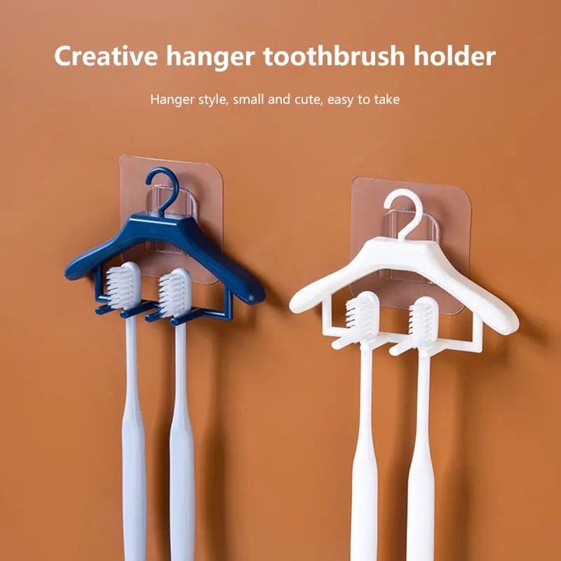 Unique Toothbrush Rack, Home Creative Hanger, Wall Hanging Tooth Storage Rack, Multifunctional Mini Hanger With Hooks, Toothbrush Tumbler Organizer Rack