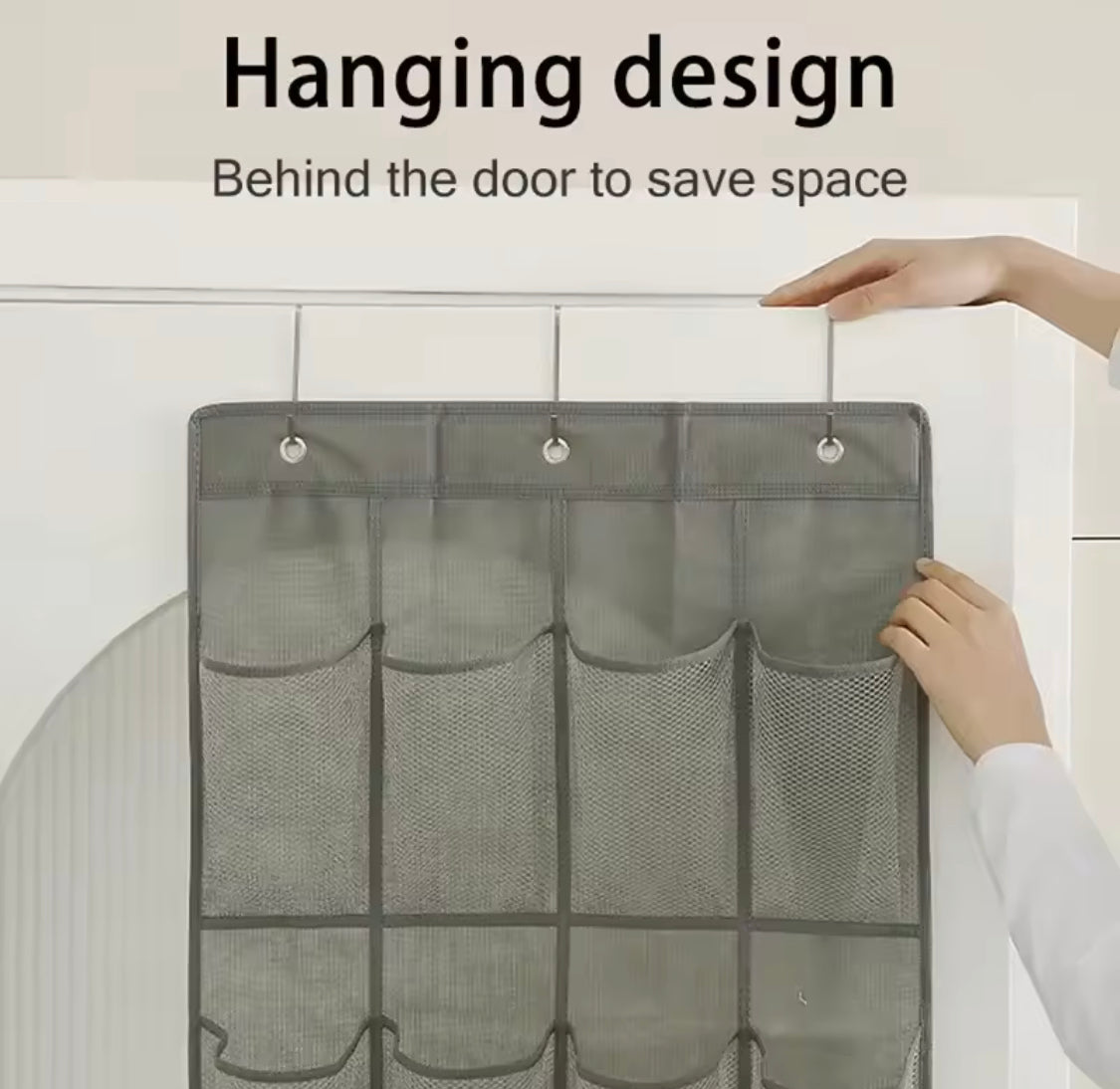 24 Pockets Transparent Over The Door Hanging Storage Organizer, Non Woven Space Saving Shoes Organizer, Multipurpose Transparent Storage Holder