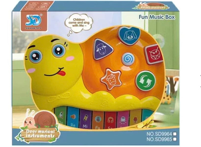 Kids Battery Operated Snail Piano, Lightning Music Piano, Childern Cute Cartoon Play Toy