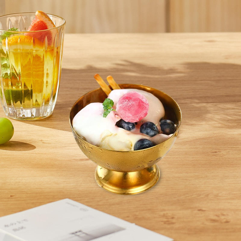 Golden Ice Cream Bowl, Stainless Steel Ice Cream Cup, Stainless Steel Ice Bucket For Outdoor