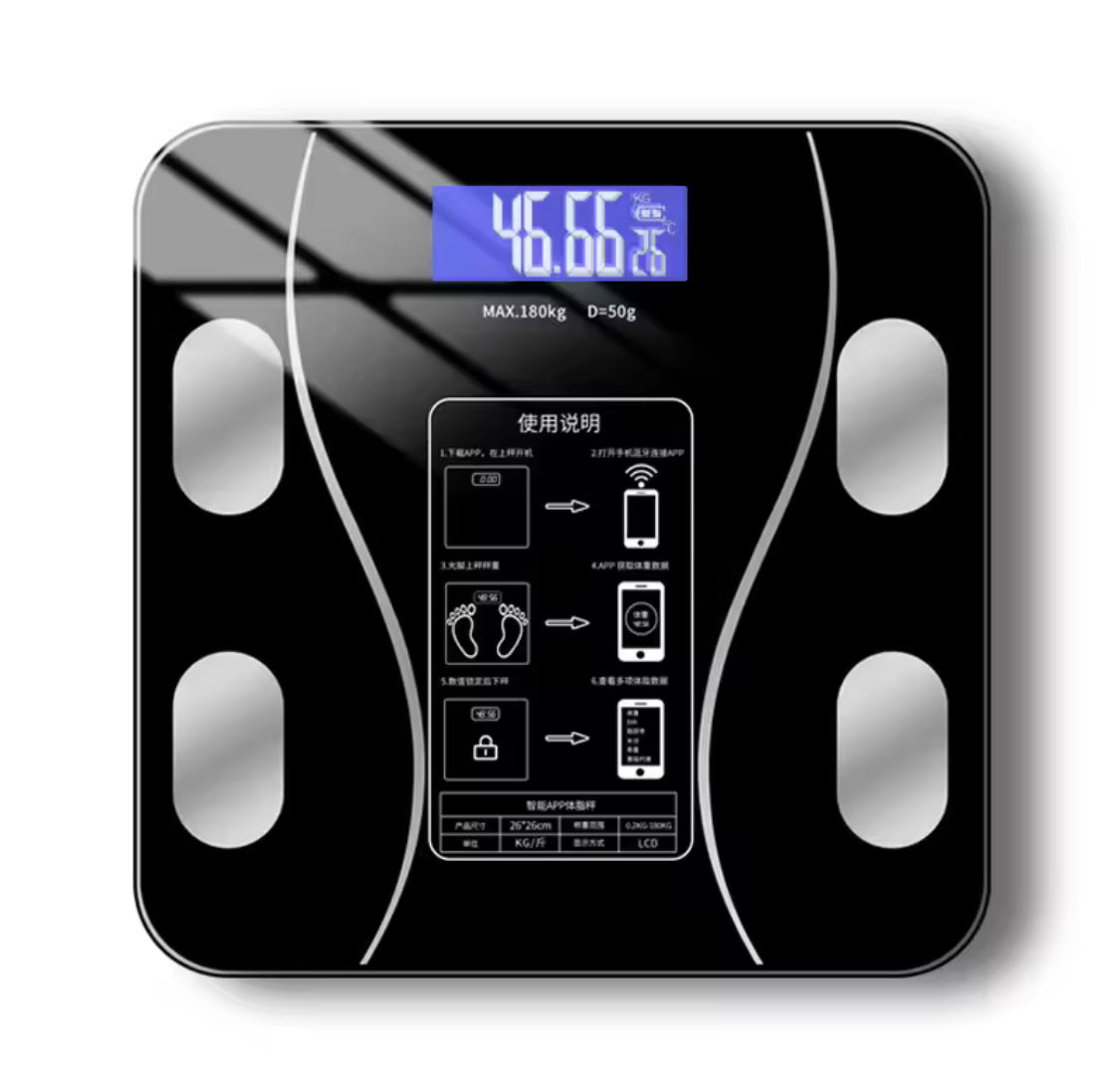 USB Charging Body Fat Scale With Bluetooth App, Smart Wireless Digital Weight Scale, Body Composition Analyzer Testing Scale