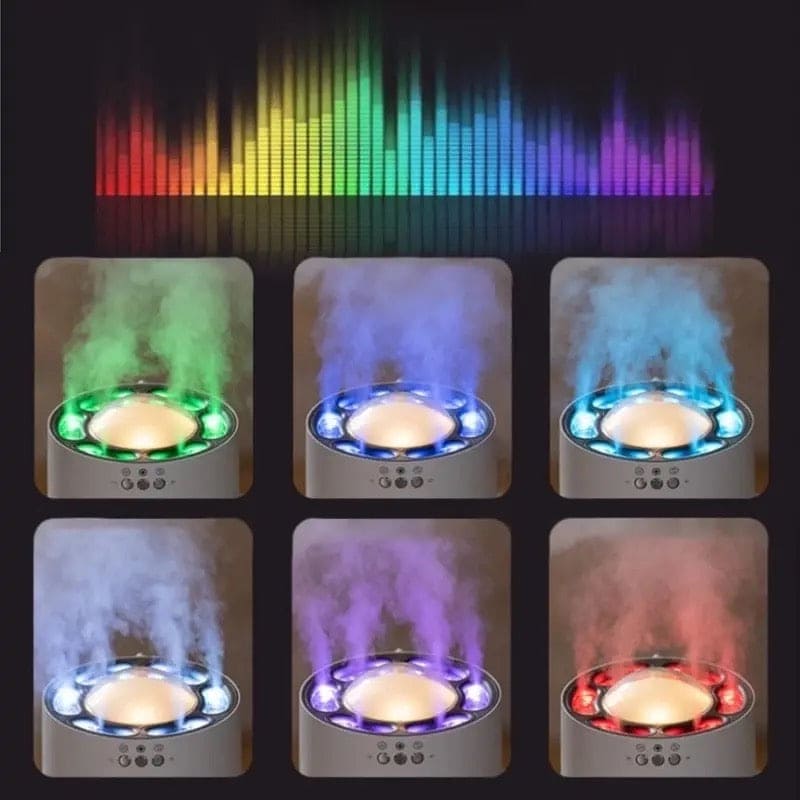 6 Nozzle Dynamic Humidifier, Mist Air Humidifier with Colorful LED Light, Home RGB Led Light Aroma Diffuser