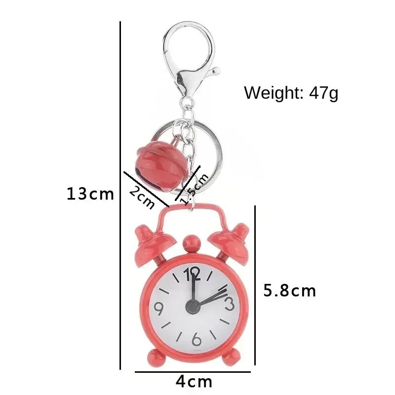 Alarm Clock Keychain, Mini Alarm Clock Keychain, Cute Analog Clock Time Key Pendant, Keychain Bag Ornament, Portable Multifunctional Clock Pendant for Bags