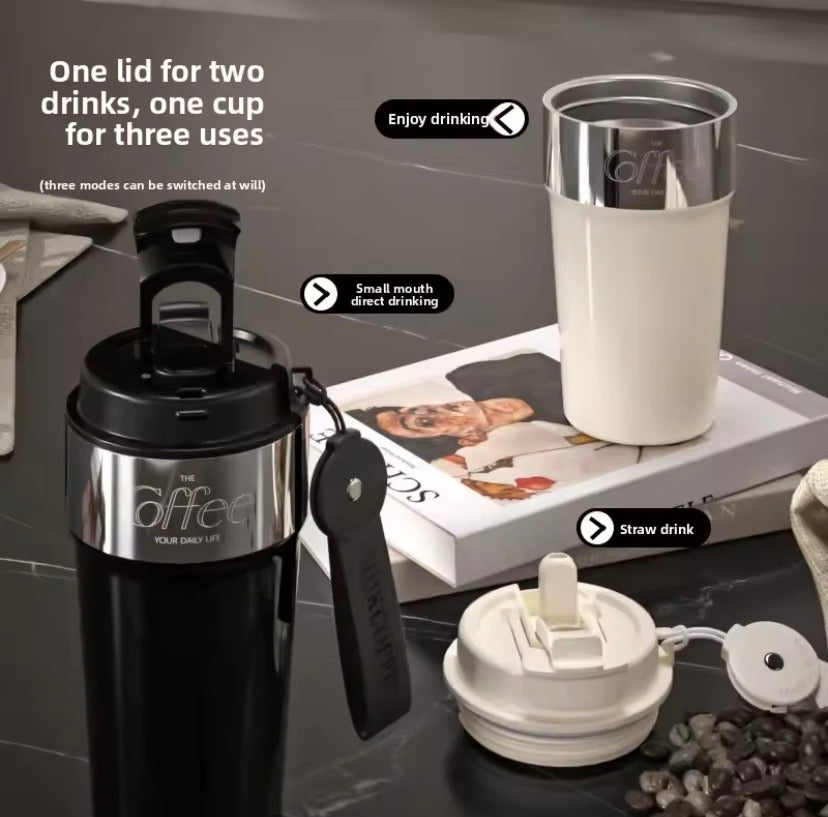 Insulated Coffee Cup With Pad, Stainless Steel Coffee Mug With Lid, Insulated Coffee Mug For Travel