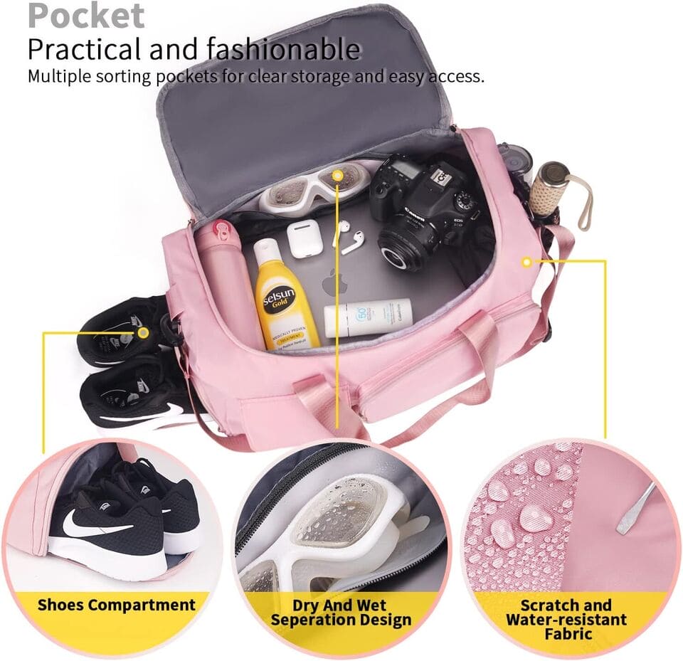Personal Sports Duffle Bag, Large Capacity Travel Luggage Bag, Multifunctional Trip Splash Proof Luggage Bag, Men Women Fashion Shoulder Bag, Multi Pockets Waterproof Shoe Cabinet Bag