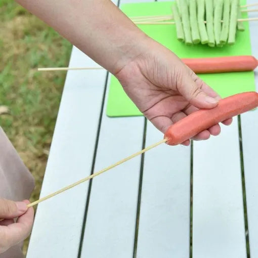 Pack Of 80 BBQ Bamboo Stick, Long & Flat Barbeque Grill Bamboo Stick, Wooden Barbecue Kabob Skewers