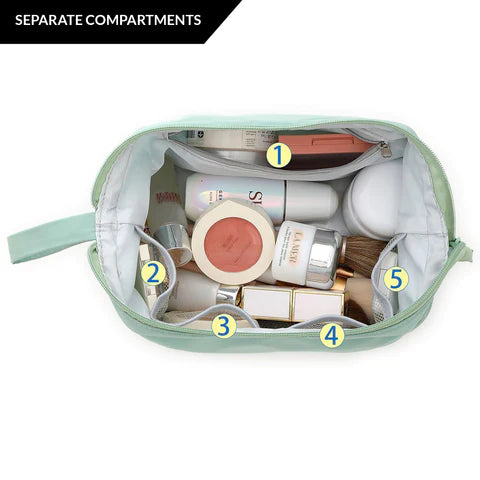 Ultimate Makeup Travel Pouch, Double Layer Cosmetic Bag, Waterproof Organizer Case, Unique Makeup Bag, Cosmetic Travel Bag, Waterproof Organizer Case, Toiletry Bag for Women