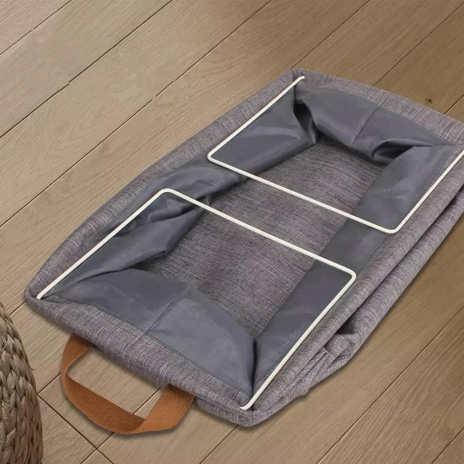 Foldable Wardrobe Organizer, Steel Frame Storage Box, Folding Fabric Baskets For Storage, Collapsible Steel Frame Storage Box, Stackable Closets Clothes Pants Jeans Storage Box, Household Large Capacity Storage Wardrobe