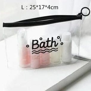 Bath PVC Travel Cosmetic Pouch, Women Transparent Cosmetic Bag, Clear Swimming Bag, Bathroom Wash Bag, Outdoor Camping Makeup Storage Bag, Multifunctional Toiletry Wash Pouch