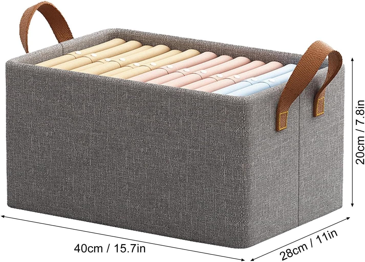 Foldable Wardrobe Organizer, Steel Frame Storage Box, Folding Fabric Baskets For Storage, Collapsible Steel Frame Storage Box, Stackable Closets Clothes Pants Jeans Storage Box, Household Large Capacity Storage Wardrobe