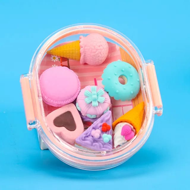 Creative Cartoon Design Eraser Box, 3D And Stylish Colourful Erasers, Drawing Rubber Erasers