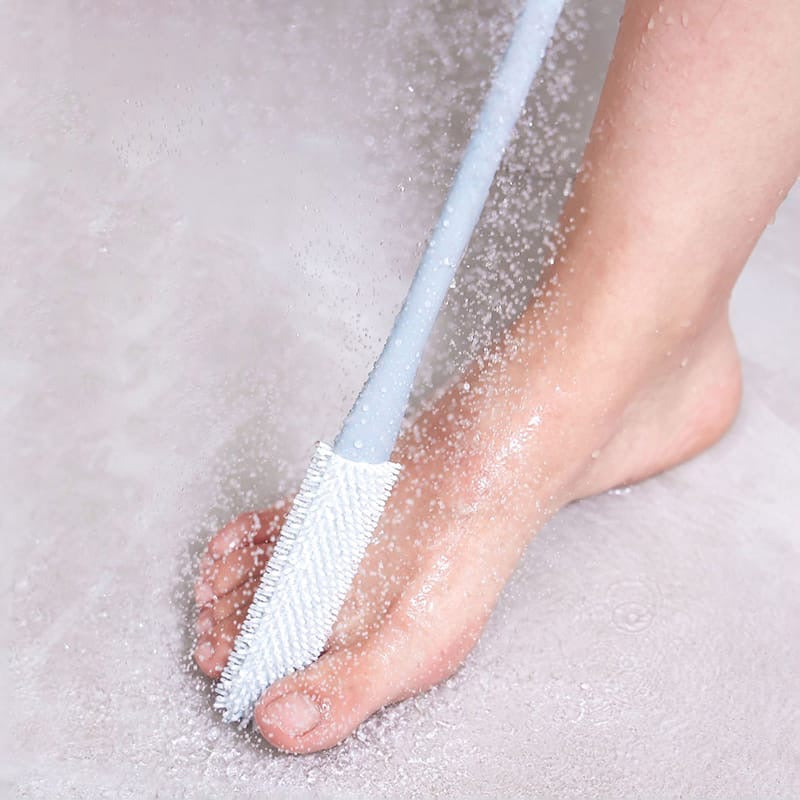 Long Handle Foot Washing Brush, Toe Cleaning Brush, Silicone Foot Cleaning Tool