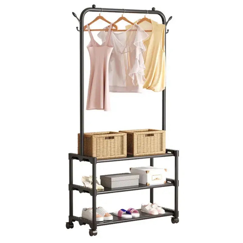 Household Hanger For Clothes, Floor Standing With Shoe Rack, Bedroom Organizer