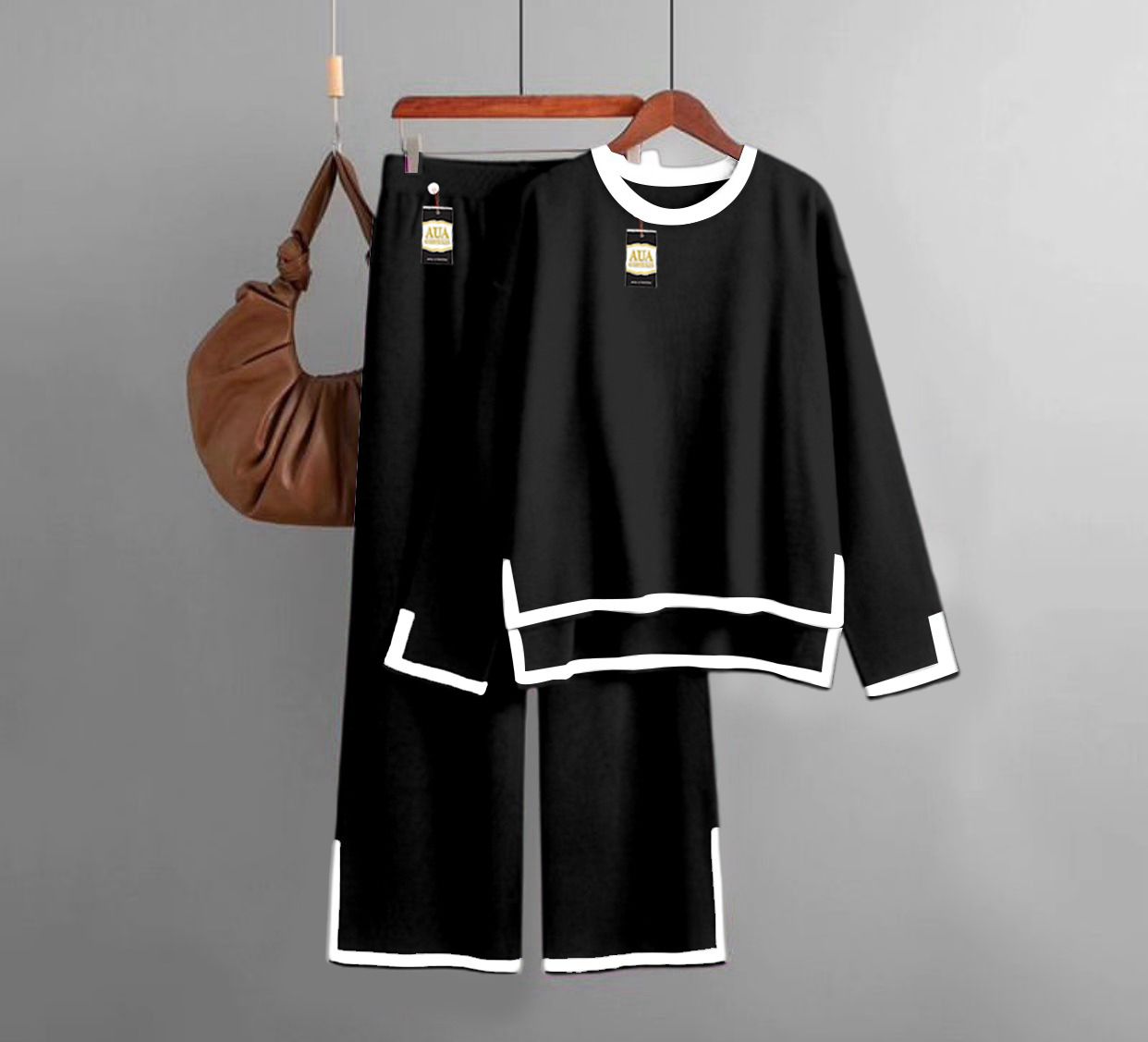 Comfortable Night Dress, Black Sleep Wear, Cozy Night Suit