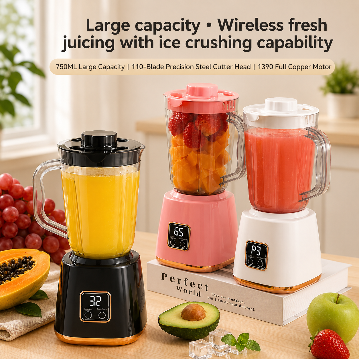 Quick Blend Rechargeable Juicer, Digital Fruit Blender Cup, Rechargeable Smoothie Maker, Wireless Rechargeable Juicer Cup