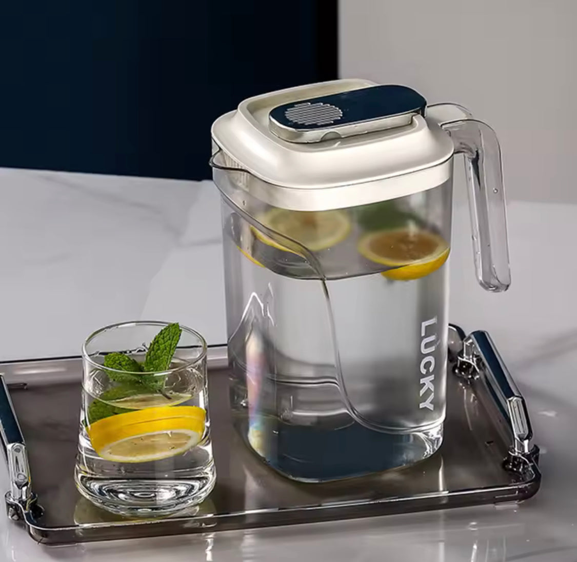 Large Capacity Transparent Water Juice Jug, Heat Resistant Juice Containers, Transparent Glass Water Mug