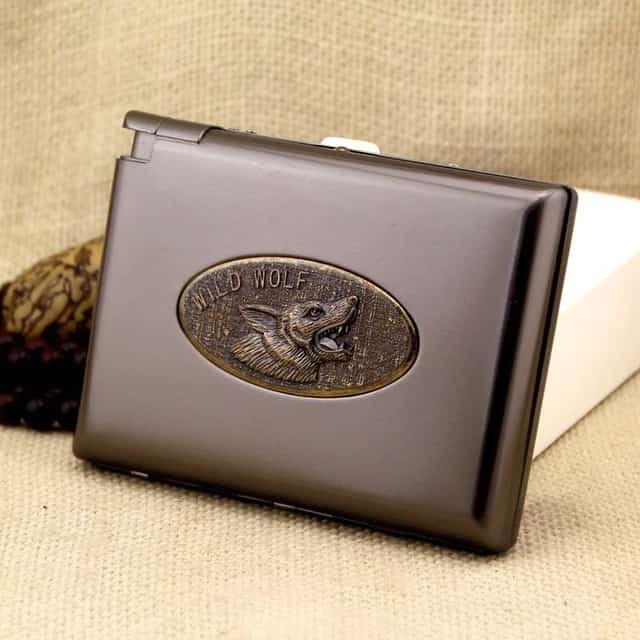 Windproof Smoking Cigarette Box, Metal Cigarette Case With Butane Gas Lighter, Lighter Gadget For Men, Cigarette Holder