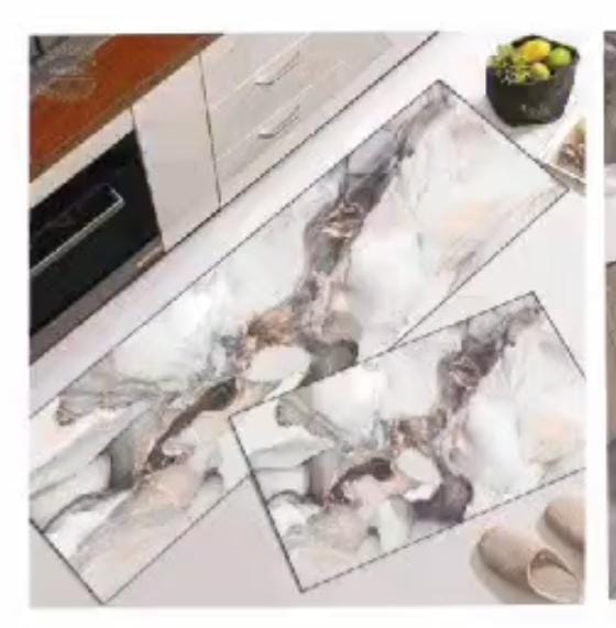 Set Of 2 Kitchen Floor Mat, Non-slip Kitchen Carpet, Kitchen Mat Bedroom Long Rug, Anti Slip Floor Mat, Modern Kitchen Mate