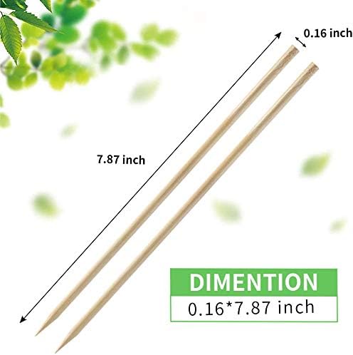 Pack Of 48 BBQ Bamboo Stick, Long & Flat Barbeque Grill Bamboo Stick, Wooden Barbecue Kabob Skewers