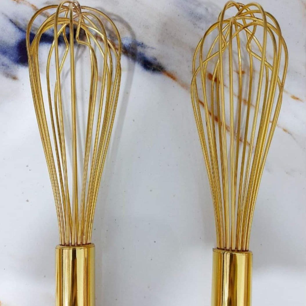 Gold Wooden Egg Beater, Balloon Wire Whisker, Kitchen Tool Cream Milk Egg Beater, Portable Handheld Egg Beater, Manual Whisk Dough Mixer Blender