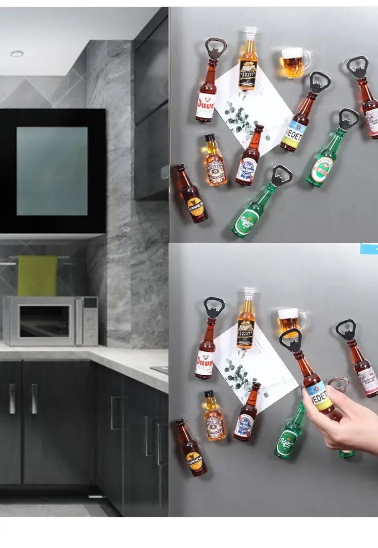 Mini Bottle Opener, Magnetic Fridge Bottle Opener, Mini Home Beverage Bottle Opener, Refrigerator Magnetic Tape Driver, Creative Bottle Opener Wine, Fridge bottle opener Refrigerator Magnets