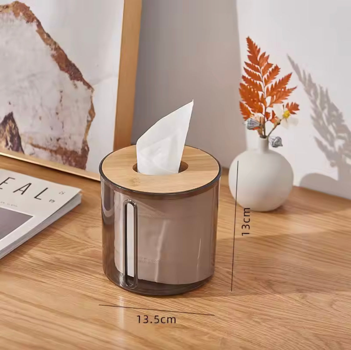 Desktop Tissue Organizer With Wooden Lid, Toilet Paper Holder, Tissue Paper Dispenser, Toilet Paper Napkin Holder