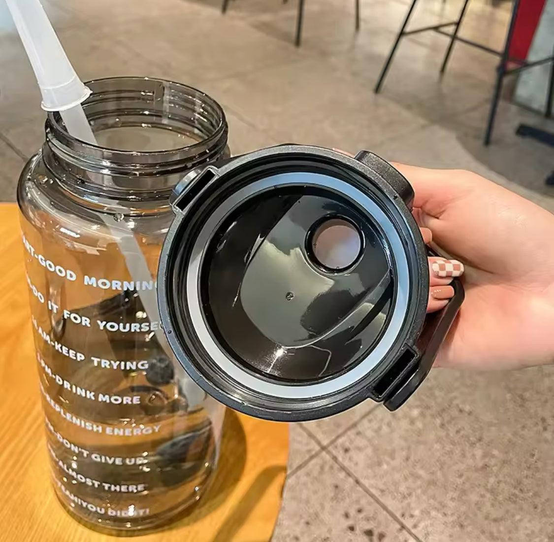 Pack Of 3 Transparent  Motivational Water Bottle, Large Capacity Water Bottle, Sports Water Bottle, Transparent Refillable Leakproof Water Bottle