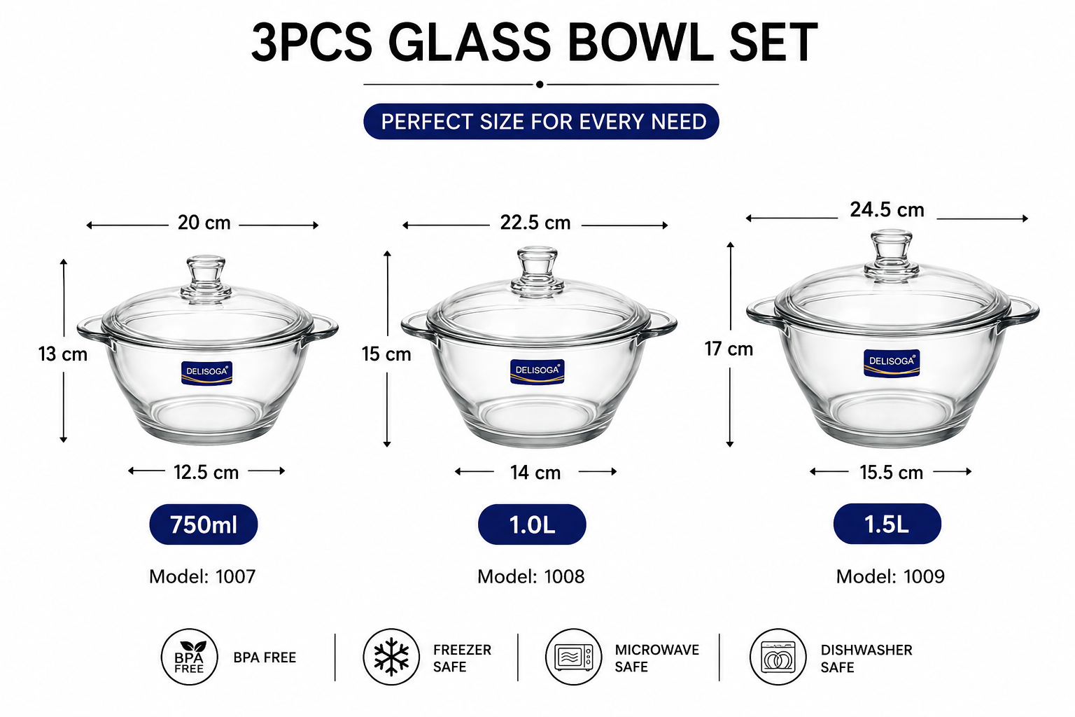 Heat Resistant Glass Cookware Set, Transparent Glass Cooking Pot Set, Elegant Glass Casserole Set with Lids