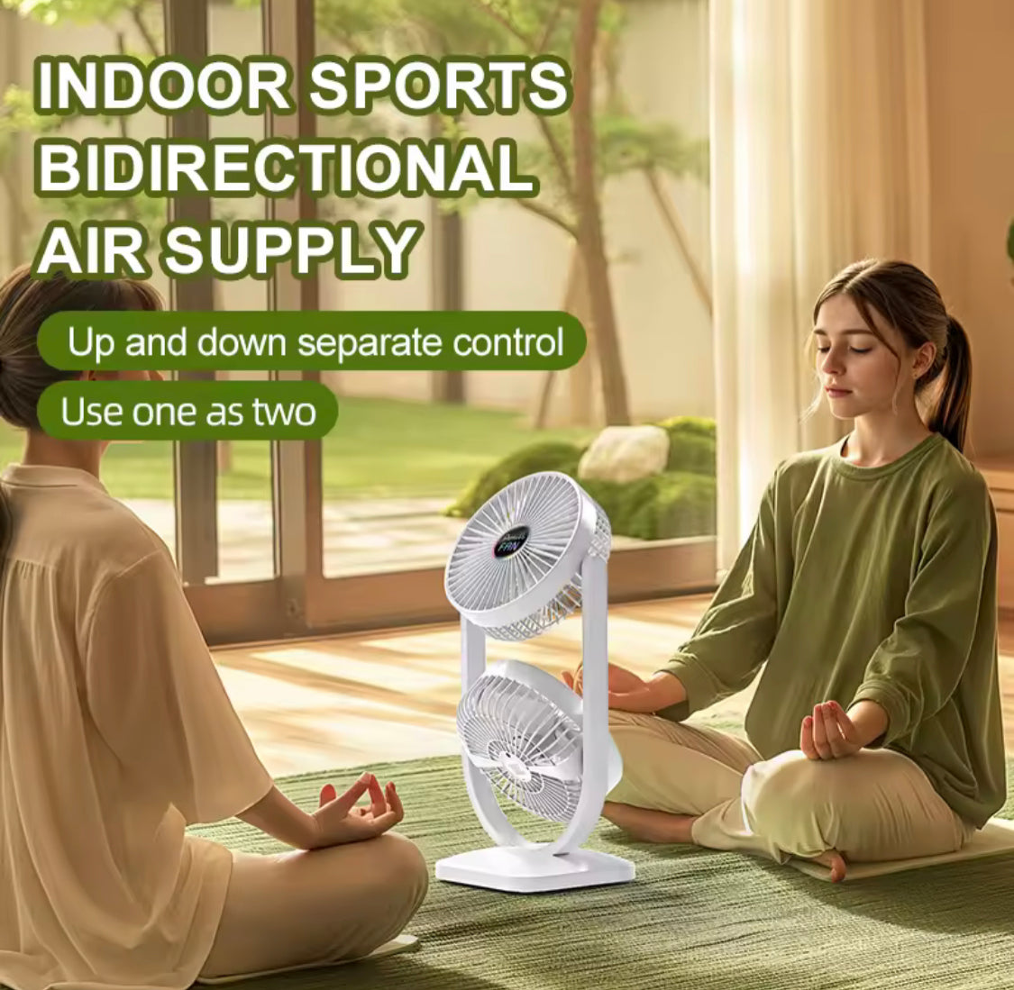 Rechargeable Double Head Table Fan, Travel Outdoor Camping Fan, Lightweight Handheld Cooling Fan
