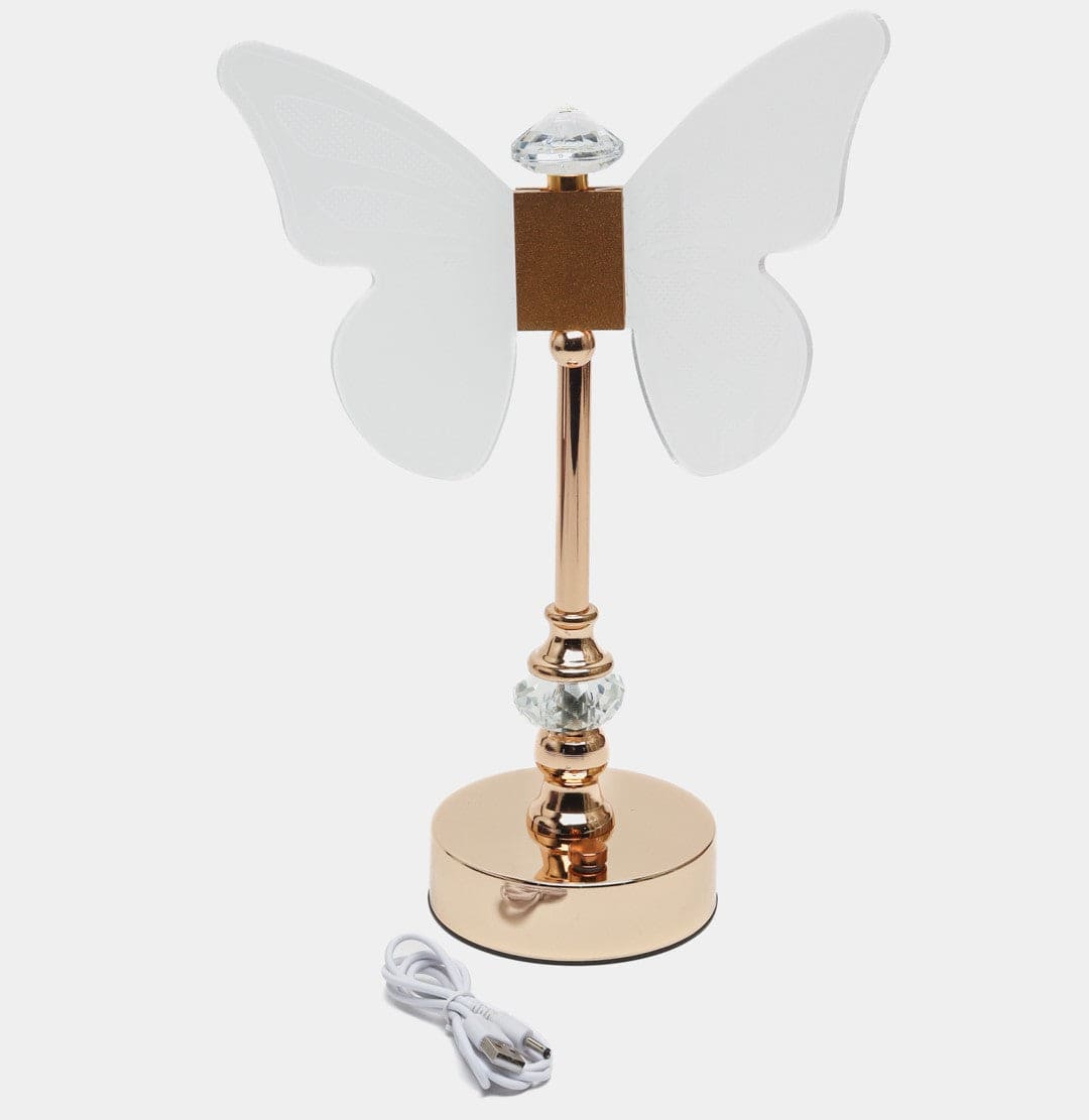 Butterfly Table Lamp, Retro Gold Acrylic Butterfly Desk Lamp, Stylish Bedside Lamp, Butterfly Desk Lamp
