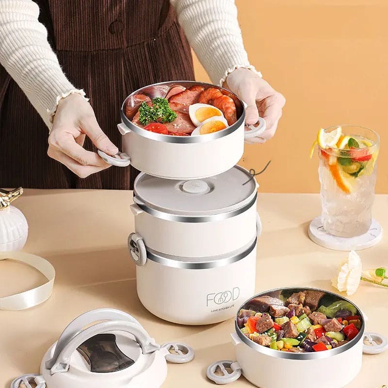 Warm Lunch Box With Bag, Super Long Insulated Lunch Bucket, Multilayer Stainless Steel Bento Box, Portable Hermetic Thermal Lunch, Kitchen Tableware Adult Hot Lunch Box, Adult Lunch Box, Insulated Lunch Containers Bento Box