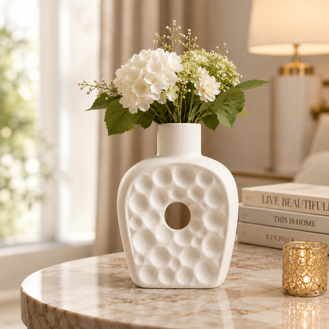 Table Decor Ceramic Flower Vase, Stylish Home Decoration Pot, Handmade Ceramic Vases