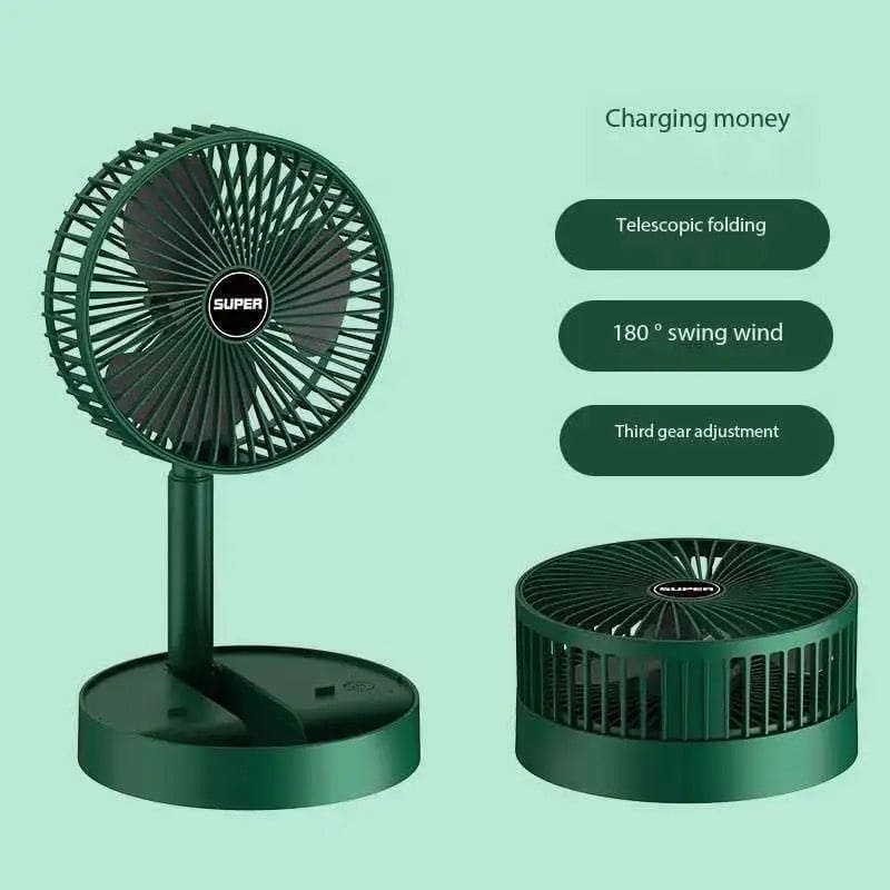 Telescopic Folding Fan, Mini Electric Desktop Fan, Portable Summer Rechargeable Fan, Multifunctional Adjustable Table Fan, Silent Table Top Personal Fan, Super Mobile Stand Folding Fan