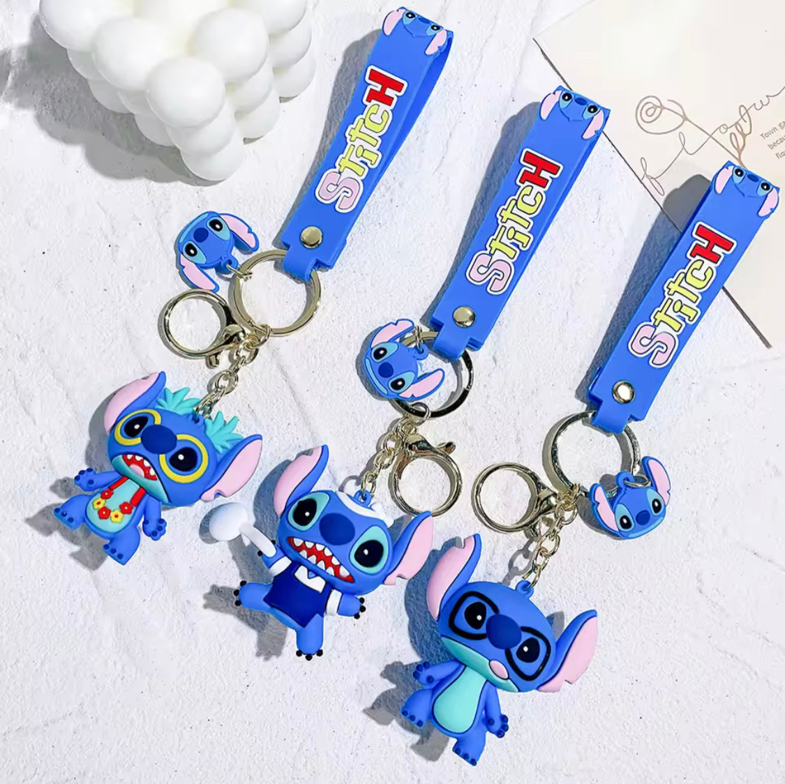 Set Of 3 Cute Anime Keychains, Kawai Cartoon Hanging Keychains, Cute Doll Ornament Keychains