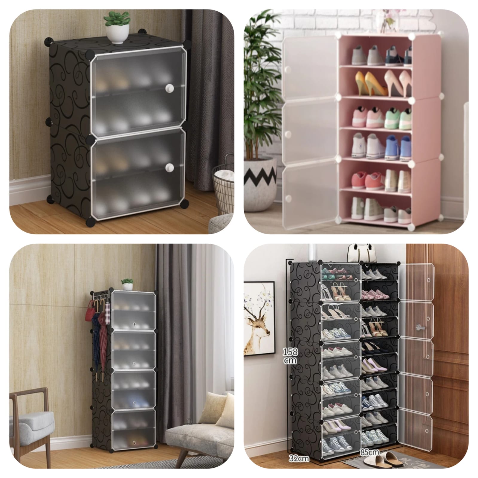 Attachable Cabinet Shoe Rack, Household Entrance Foyer Cabinet, Large Capacity Shoe Storage Cabinet