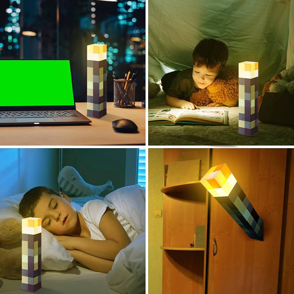 LED Pixel Block Night Lamp,     Colorful Pixel LED Desk Lamp,     Block Style LED Mood Lamp,     Minecraft Style Pixel Night Lamp