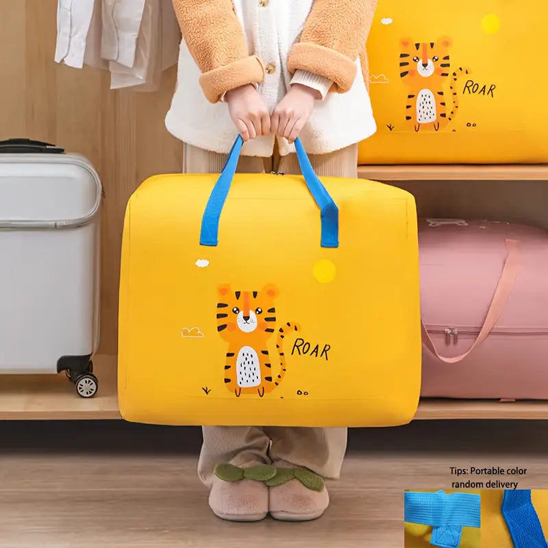 Children Comforter Bag, Foldable Storage Box Bag, Portable Multifunction Storage Bag, Closet Organizer Moving Tote Bag, Reinforced Handles Zippered Organizer, Large Capacity Childbirth Bag