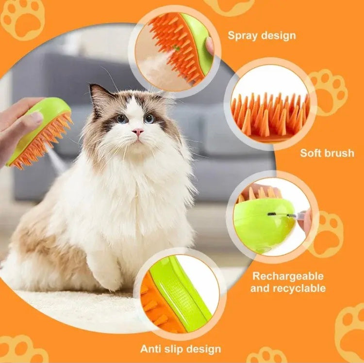 Pet Grooming Massage Comb, Soft Silicone Steam Brush For Cat, Hair Removal Comb Anti Flying Brush