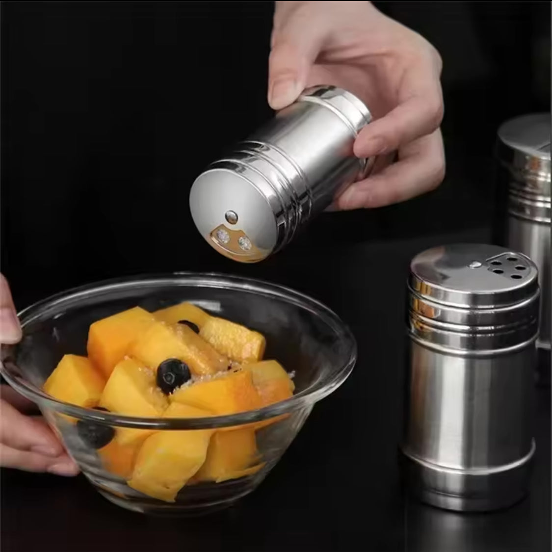 Stainless Steel Salt and Pepper Jar, Stainless Steel Spices Jar, Stainless Steel Rotating Seasoning Jar, Stainless Steel Seasoning Bottle