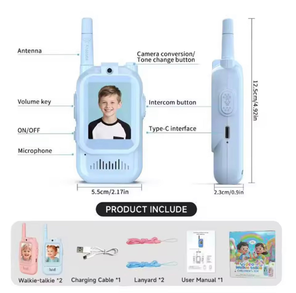 Smart Kids Walkie Talkie, Mini Explorer Walkie Camera, Kids Fun Talk Camera, Kid Adventure Smart Camera