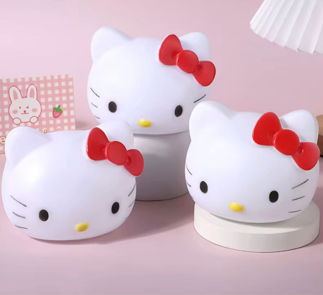 Silicone Hello Kitty Face Lamp, Kawai Hello Kitty Night Lamp, Desktop Decor Hello Kitty Lamp, Bedroom Bedlight Silicone Lamp