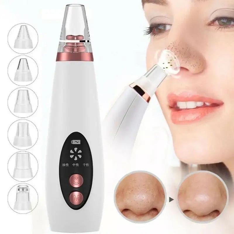 Electric Vacuum Pore Cleaner,  6 In 1 Blackheads Removing Device, Facial Black Spots White Dot Pimple Acne Cleaner, Beauty Extractor Skin Care Tools, Black Point Vacuum Suction Device, USB Rechargeable Bubble Beauty Instrument