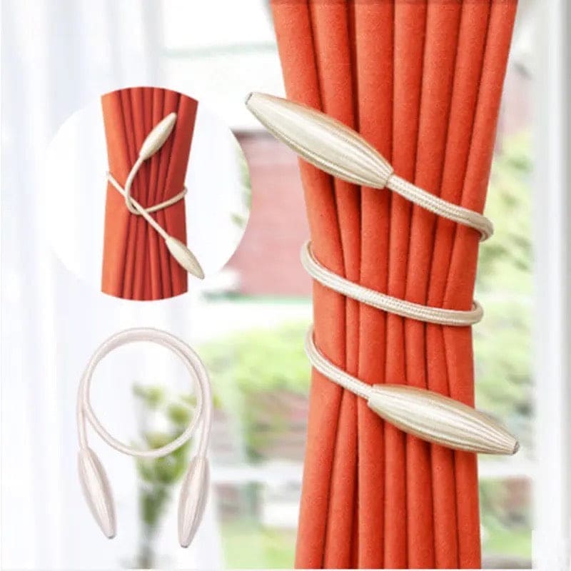 Set Of 2 Twist Curtain Magnet, Arbitrary Shape Strong Curtain Tieback, Hanging Belts Ropes, Curtain Hooks Cilp, Room Accessories, Twist Magnetic Curtain Buckle