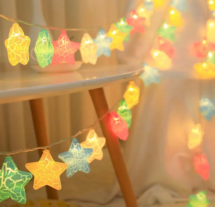 LED Crack Star String Light, Rainbow Fairy Light For Party Decoration, Star Crack Fairy Light For Birthday Decoration