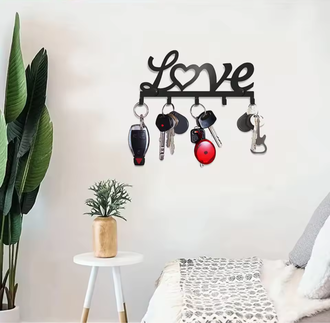 Wall Mounted Key Holder, Rack Floating, Wall Hanging Storage Rack, Key ...