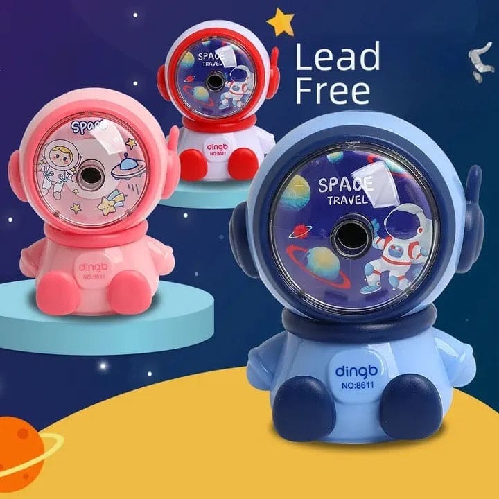 Astronaut Cartoon Pencil Sharpener, Students Pencil Sharpener, Hand Crank Manual Sharpener, 3rd Gear Adjustable Cute Astronaut Mechanical Sharpener, Cartoon Pencil Cutter For School, Astronaut Sharpener with Container