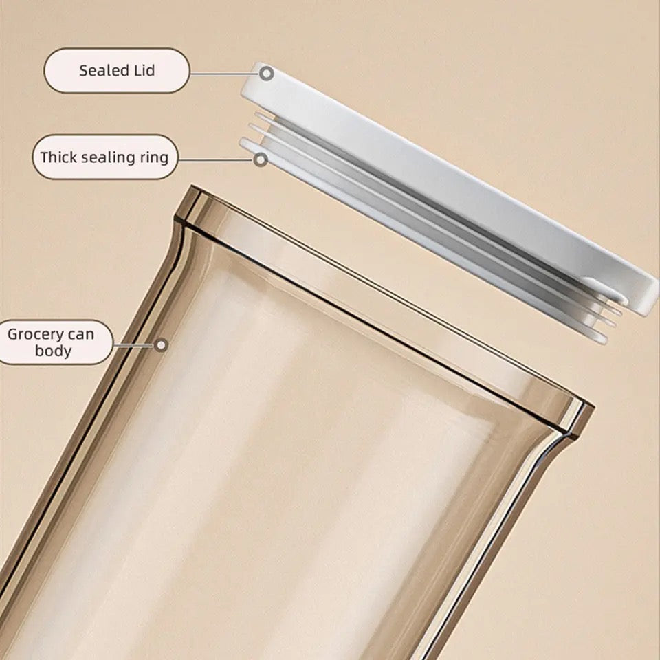 Marble Transparent Storage Jar, Kitchen Square Jar with Lid, Multigrain Tank Container for Cereal, Stackable Kitchen Bulk Sealed Cans, Airtight (500ml, 600ml, 800ml, 1200ml) Food Organizer