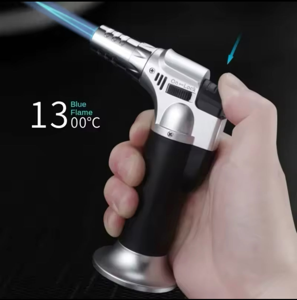 Kitchen Windproof Gas Lighter, Refillable Adjustable Flame Lighter, Jet Flame Lighter, Adjustable Flame Lighter With Torch