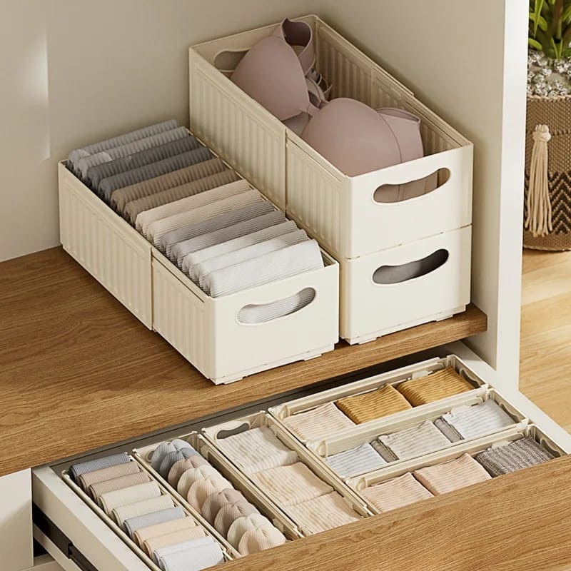 Telescopic organizer Basket, Scalable Storage Box, Retractable Drawer Organizer, Cabinet Organizer Pull out Drawer for Home Kitchen Bathroom, Multifunctional Flexible Clothes Storage, Open Top Clothes Storage Organizer, Sinknap Expandable Storage Bins